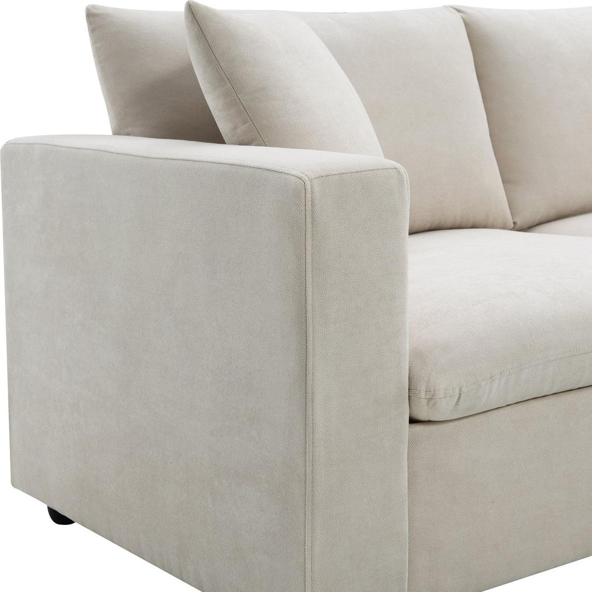 100.4x64.6" Modern Sectional Sofa,L-shaped Couch Set with 2 Free pillows,4-seat Polyester Fabric Couch Set with Convertible Ottoman for Living Room, Apartment, Office,4 Colors