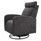 Swivel Upholstered Manual Recliner Chair Theater Recliner Sofa 360 Degree Nursery Glider Rocker for Living Room, Dark Coffee