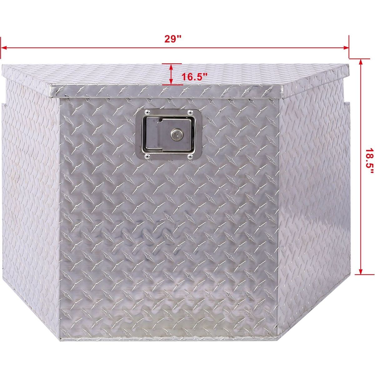 29inch Aluminum tool box,heavy duty truck bed tool box,outdoor trailer pickup storage tool box,RV storage organizer,underbody box w/lock keys,silver, 29x16.5x18.5inch
