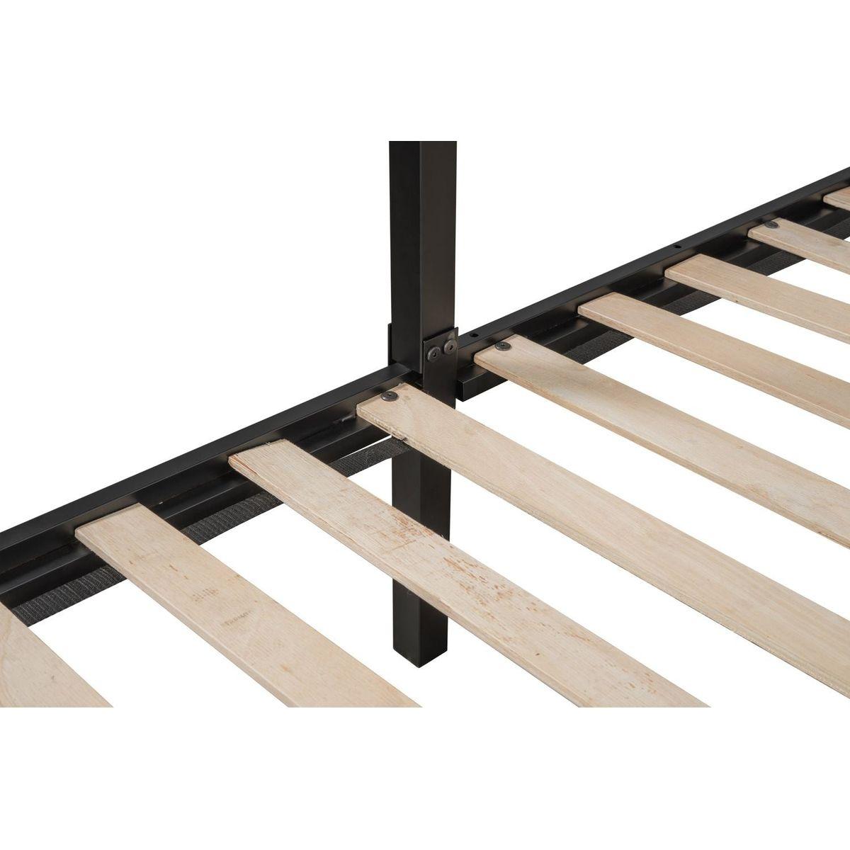Triple Bunk Bed with Vent Board/ Sturdy Metal Frame/ Noise-Free Wood Slats/ Separatable into three beds/ No Box Spring Needed