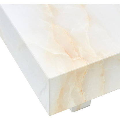A modern and practical coffee table with imitation marble patterns, made of MDF material. The fusion of elegance and natural fashion 31.4"x 31.4"x 12 "
