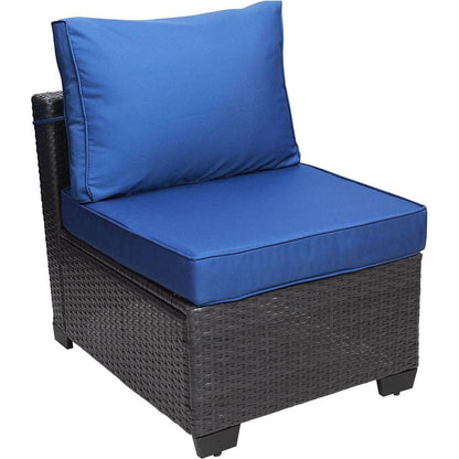 Outdoor Garden Patio Furniture 7-Piece PE Rattan Wicker Cushioned Sofa Sets and Coffee Table, patio furniture set;outdoor couch;outdoor couch patio furniture;outdoor sofa;patio couch