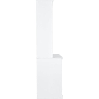 83.4"Tall Bookshelf with LED Lighting, Modern Bookcase with 2 Doors and 1 Drawer,Storage Bookcase with Open Shelves for Living Room,Home Office,White