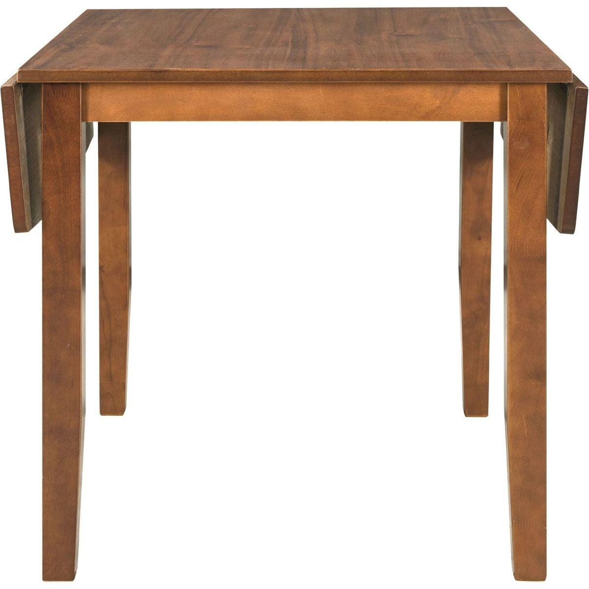 3-Piece Wood Drop Leaf Breakfast Nook Dining Table Set with 2 X-back Chairs for Small Places, Brown