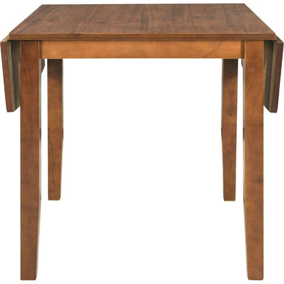 3-Piece Wood Drop Leaf Breakfast Nook Dining Table Set with 2 X-back Chairs for Small Places, Brown