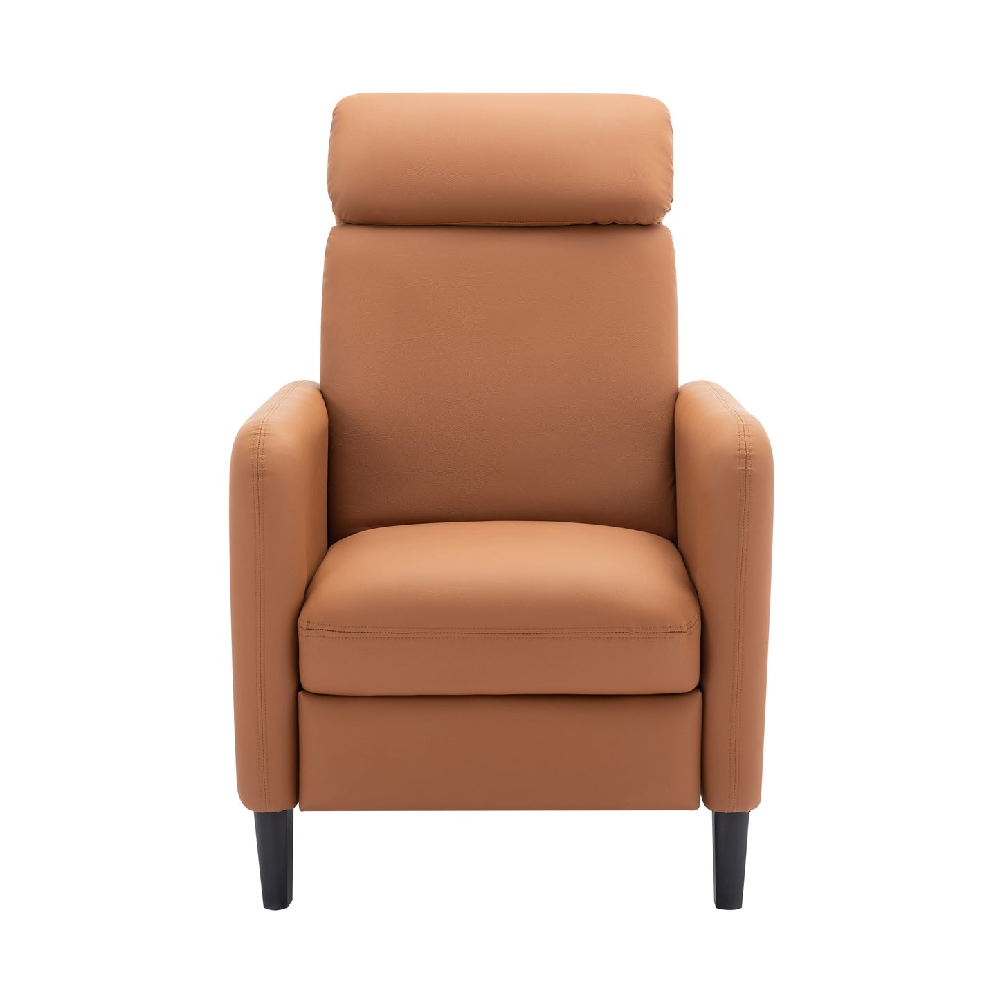 Modern Artistic Color Design Adjustable Recliner Chair PU Leather for Living Room Bedroom Home Theater, Burnt Orange