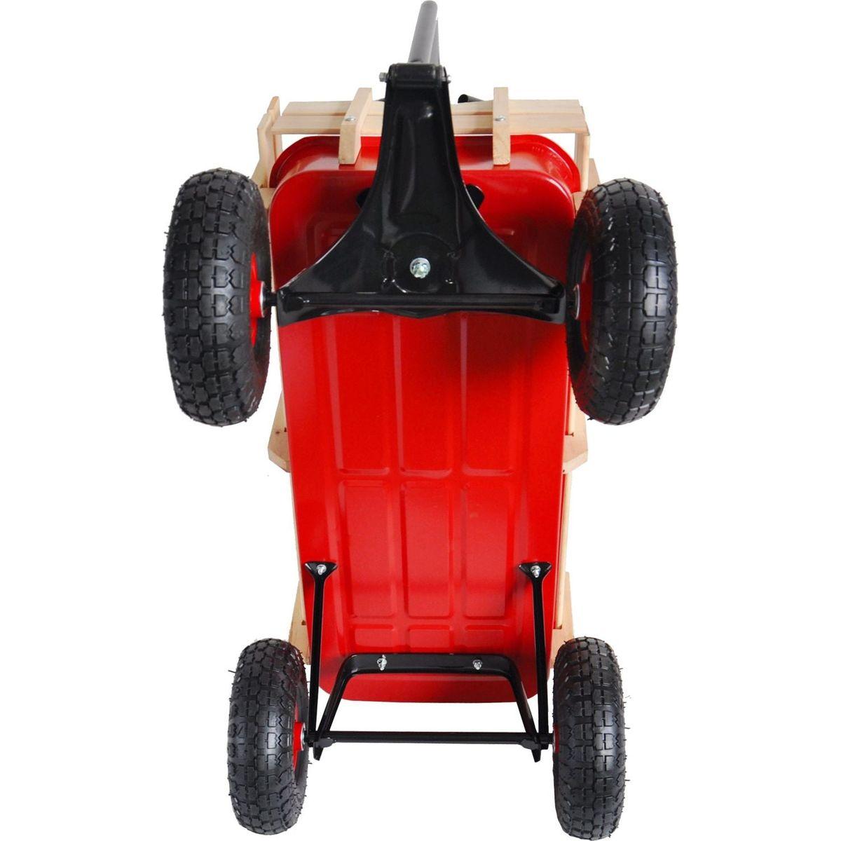 outdoor sport wagon tools cart wooden side panels air tires Wagon (red)