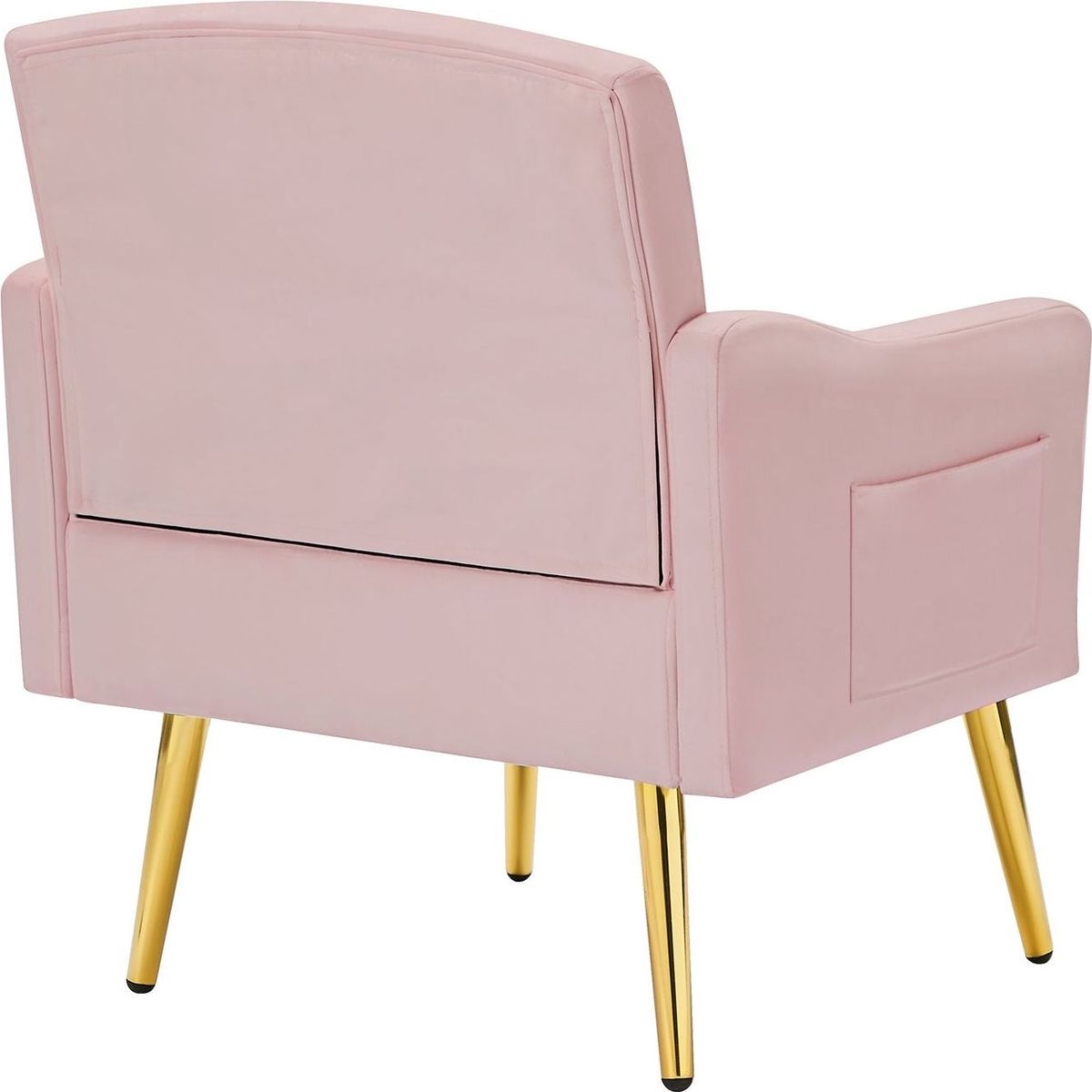 PINK velvet armchair with metal legs