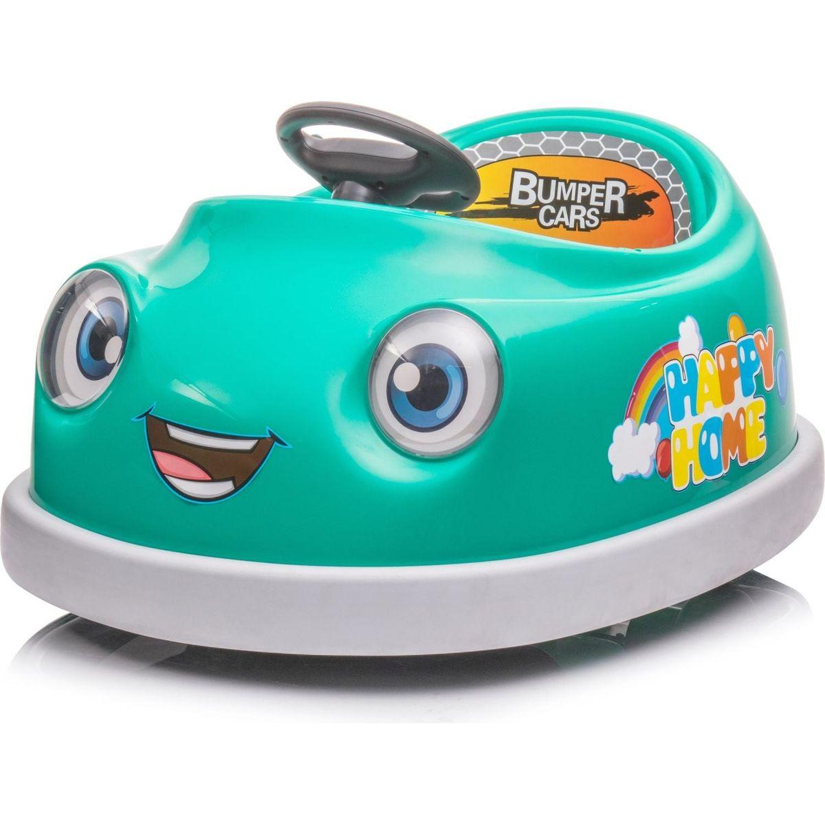 Bumper Car for Kids, 12v Dual Drive 1-6 Years Old Children's Electric Car with Pushrod Dinner Plate USB BT Music Rocking Horse Mode Anti-Collision Bumper Ride on Car