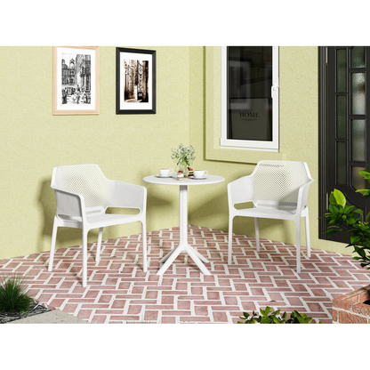 3 piece plastic arm chair Bistro GRS Premium Ocean Plastic, white