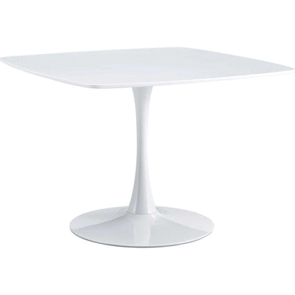 42.1"WHITE Table Mid-century Dining Table for 4-6 people With Round Mdf Table Top, Pedestal Dining Table, End Table Leisure Coffee Table
