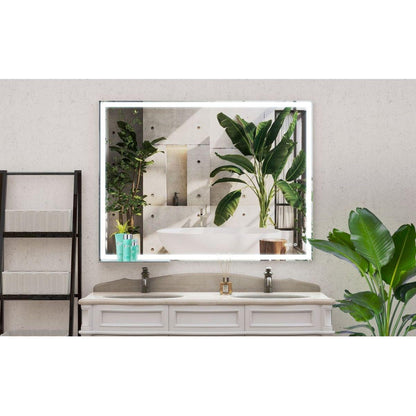 48x36 inch LED Bathroom Vanity Mirror Wall Mounted Adjustable White/Warm/Natural Lights Anti-Fog Touch Switch with Memory Modern Smart Large Bathroom Mirrors