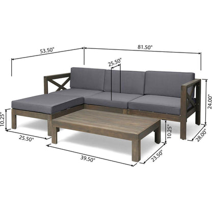 ALCOVE LSHAPE SOFA SET, DARK GREY