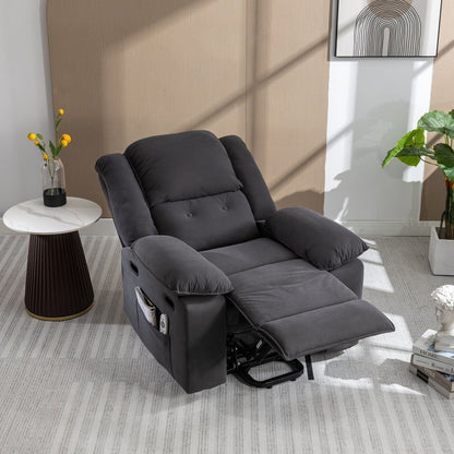 Massage Recliner,Power Lift Chair for Elderly with Adjustable Massage and Heating Function,Recliner Chair with Infinite Position and Side Pocket for Living Room, Gray