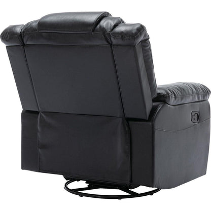 360Swivel and Rocking Home Theater Recliner Manual Recliner Chair with Wide Armrest for Living Room,Bedroom, Black