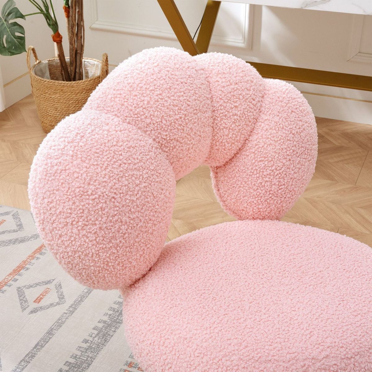 360Swivel Height Adjustable,Swivel Chair,Teddy fabric,home office chair