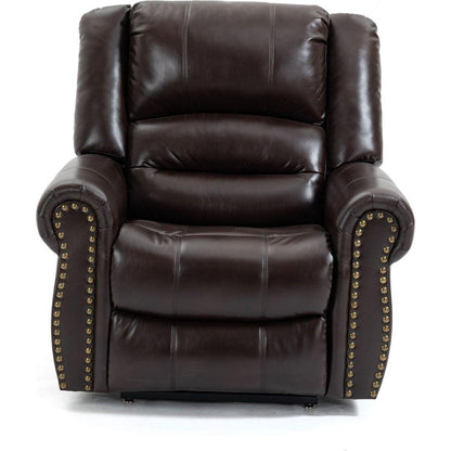 Power Lift Recliner Chair Heat Massage Dual Motor Infinite Position Up to 350 LBS, Faux Leather, Heavy Duty Motion Mechanism with USB Ports, Brown