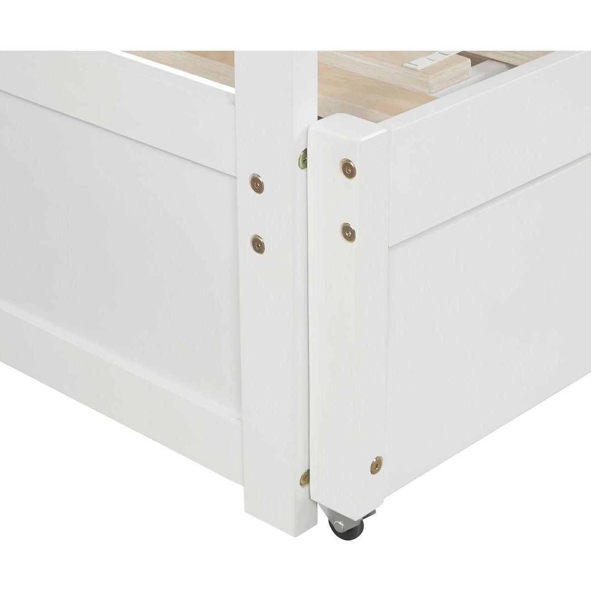 Extending Daybed with Trundle, Wooden Daybed with Trundle, White