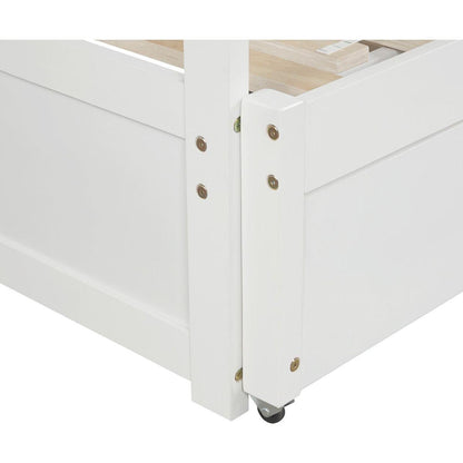 Extending Daybed with Trundle, Wooden Daybed with Trundle, White