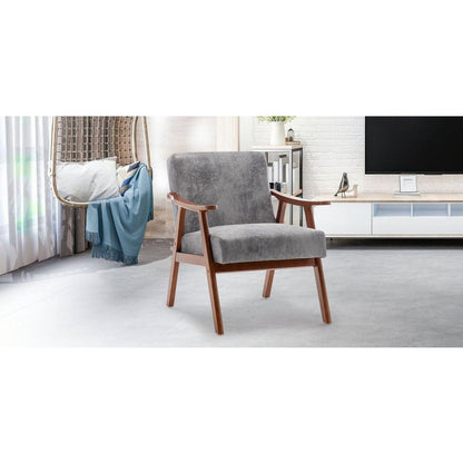 Mid-Century Modern Chair, Living Room Chair with Solid Wood Frame, Accent Chair Extra-Thick Backrest, Wingback Chair for Bedroom, Reading Room, Living Room, Lounge Chair Indoor