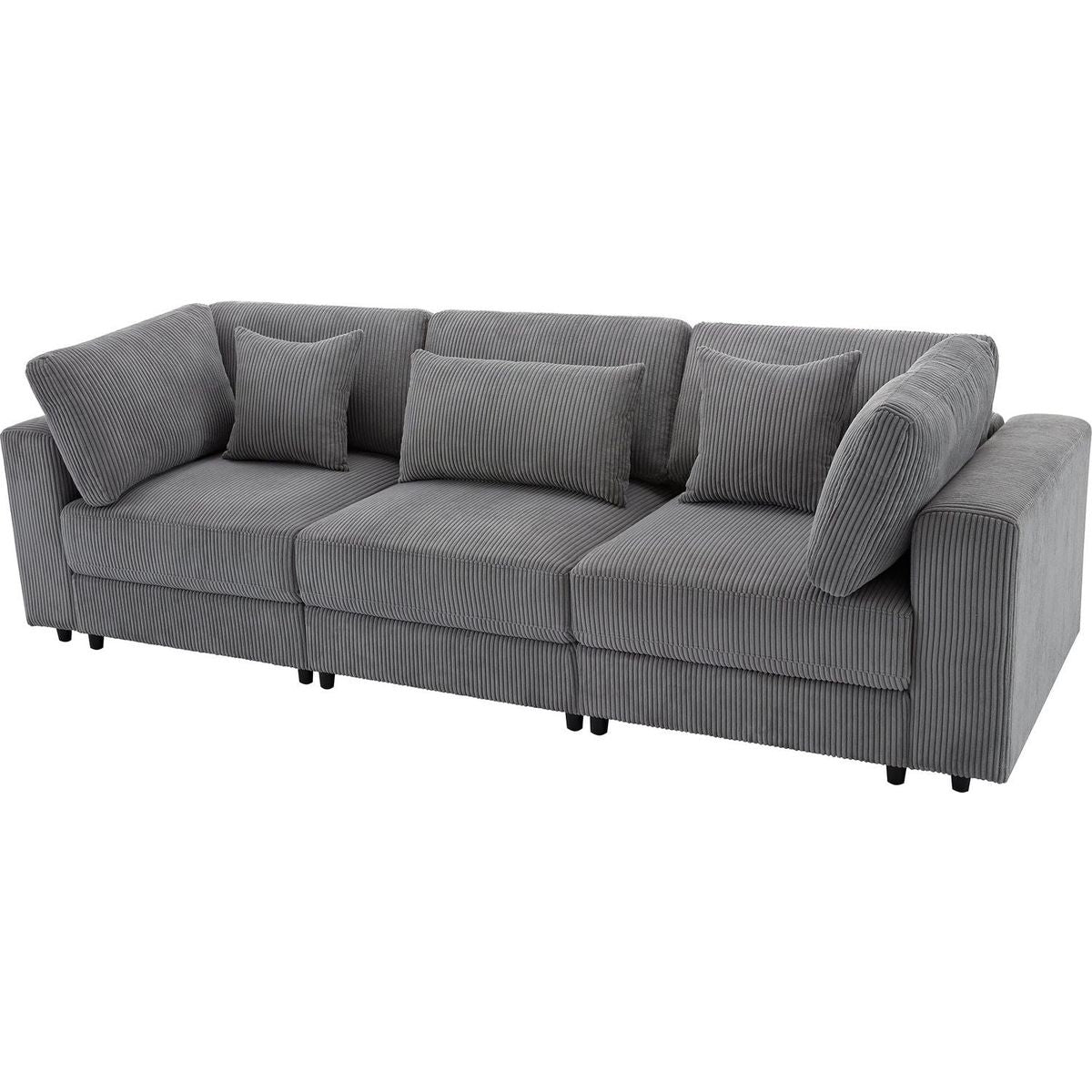 105" 3 Seater Sofa with Removable Back Cushions and 5 Pillows, for Living Room, Apartment, Spacious Space