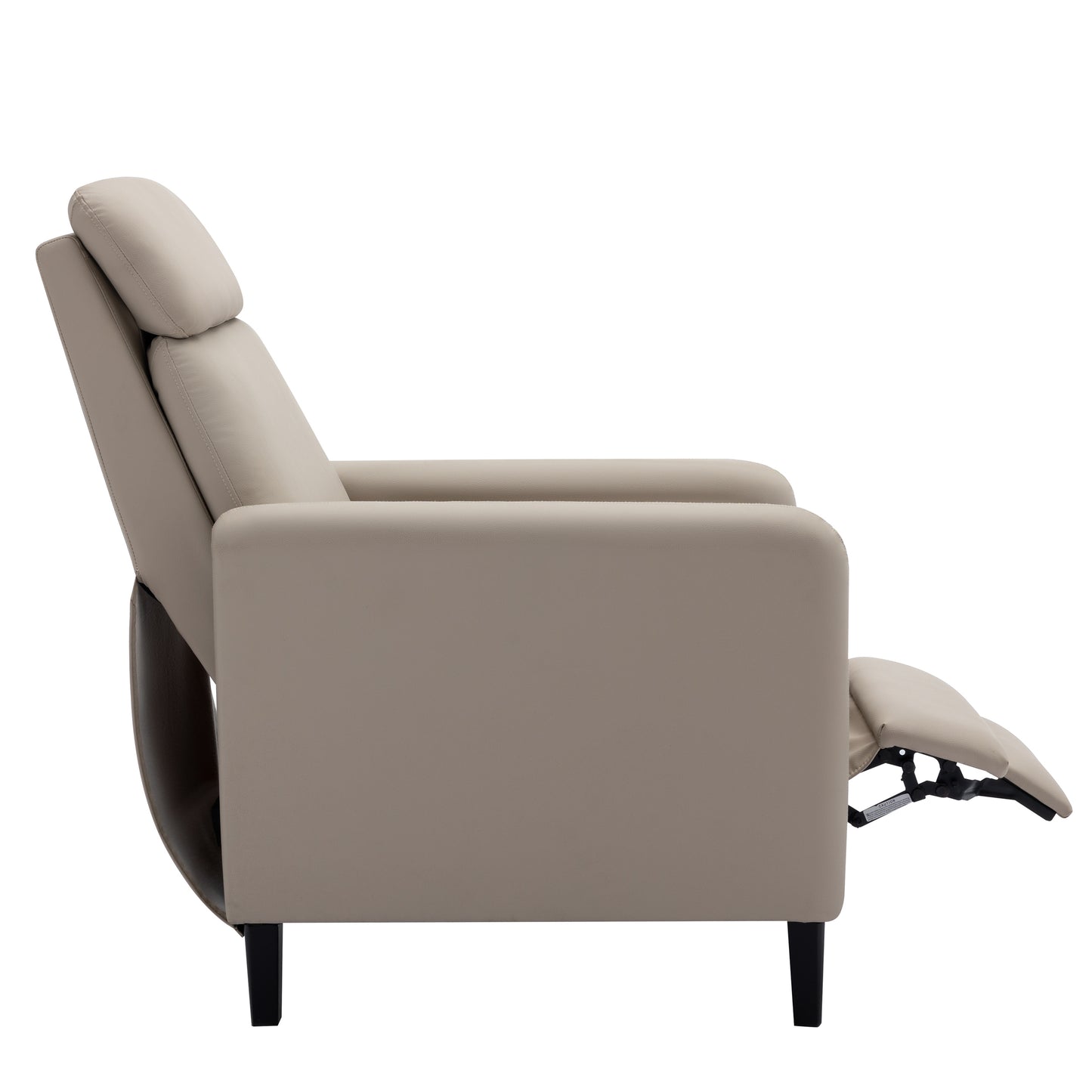 Modern Artistic Color Design Adjustable Recliner Chair PU Leather for Living Room Bedroom Home Theater, Beige