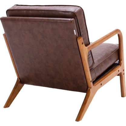 Wood Frame Armchair, Modern Accent Chair Lounge Chair for Living Room