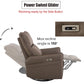 270 Power Swivel Rocker Recliner Chair, Electric Glider Reclining Sofa with USB Ports, Power Swivel Glider, Rocking Chair Nursery Recliners for Living Room Bedroom(Brown)