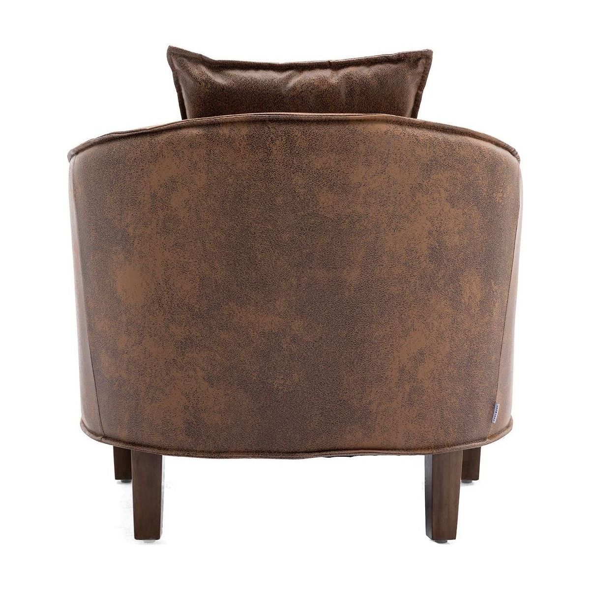 Accent Chair with Ottoman, Mid Century Modern Barrel Chair Upholstered Club Tub Round Arms Chair for Living Room