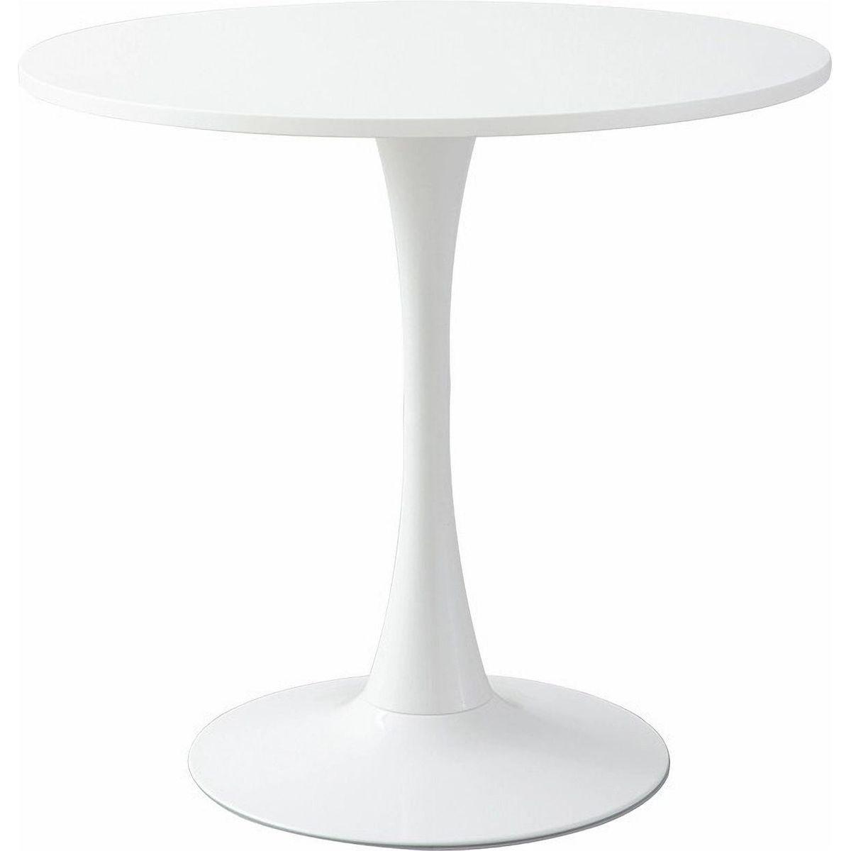 White Round Table, Modern Dining Table, MDF Top and Steel Base Tulip Round Kitchen Table, Mid Century Coffee Table for Living Room 24 Inch