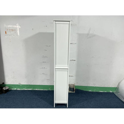 66.92" Tall Bathroom Storage Cabinet with Adjustable Shelves,1 Doors Freestanding Cabinet with Anti-Tip, Open compartments, for Home, Small Spaces, Bathroom,Kitchen, Living Room, White