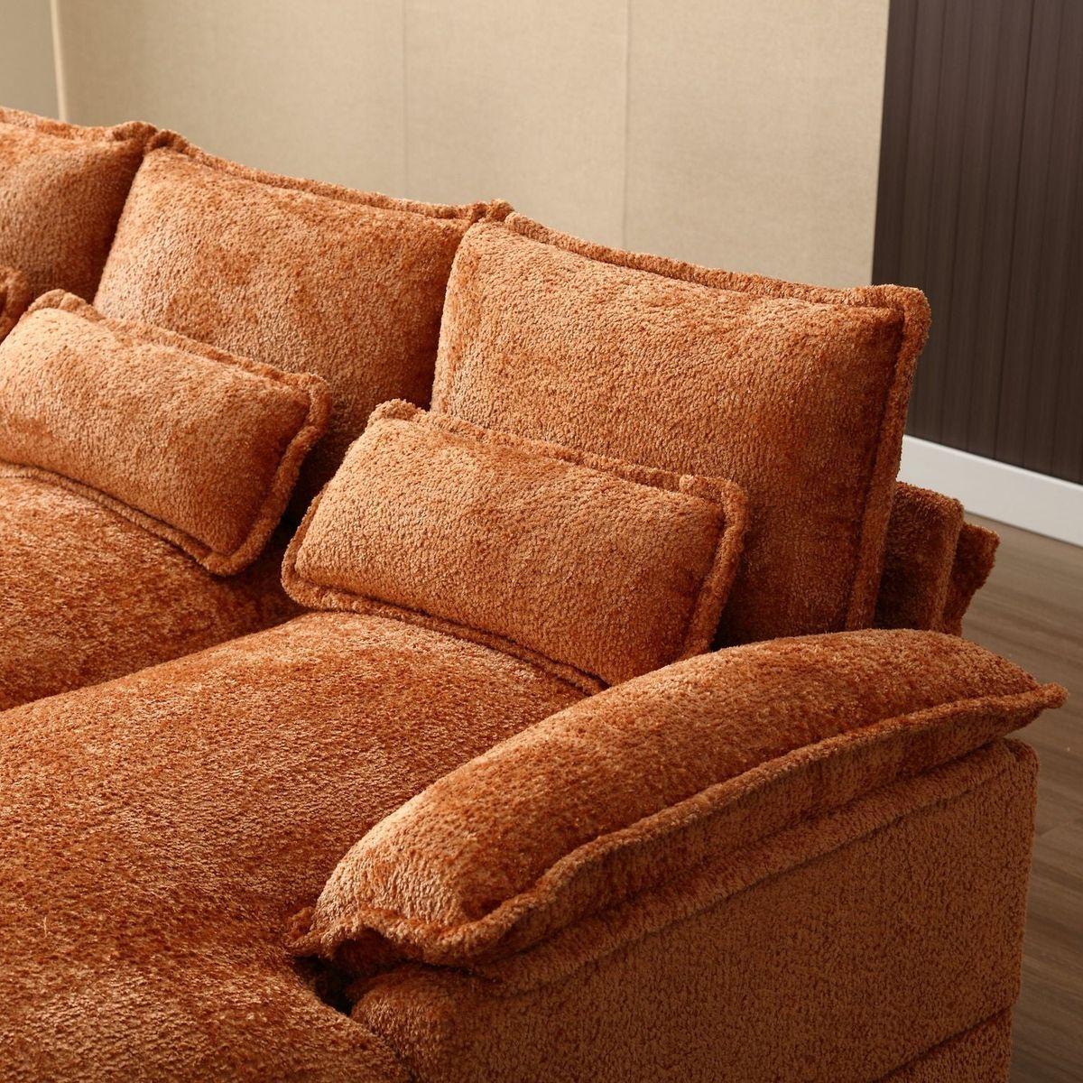 Modern Large chenille Fabric U-Shape Sectional Sofa