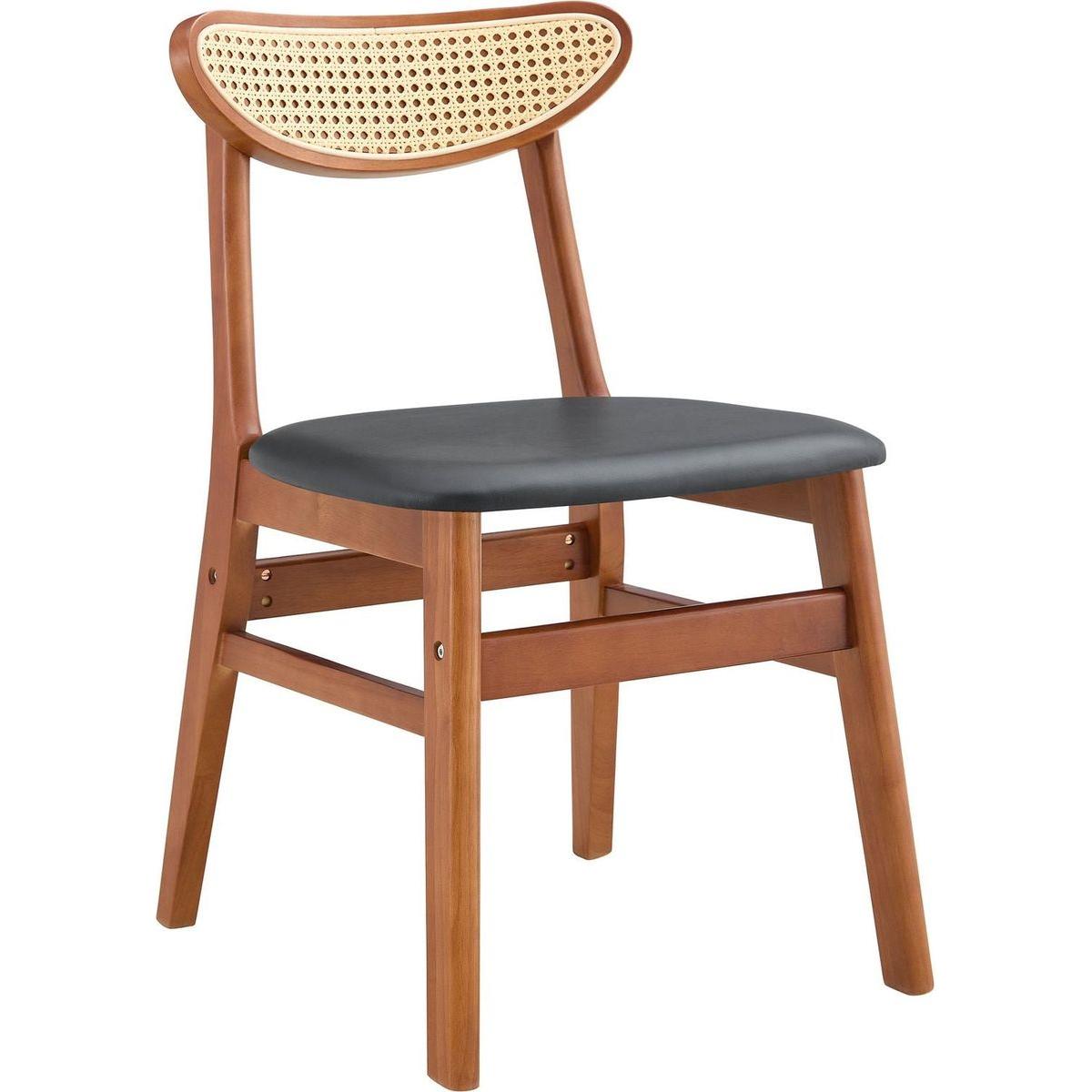 The stylish and durable solid wood dining chair, small curved back, PU cushion, and beautiful shape match perfectly with any room and everyday use
