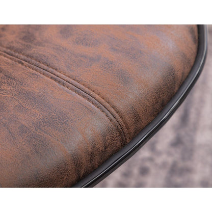 Masaccio Weathered Upholstery Airlift Adjustable Swivel Barstool with Chrome Base, Set of 2, Brown