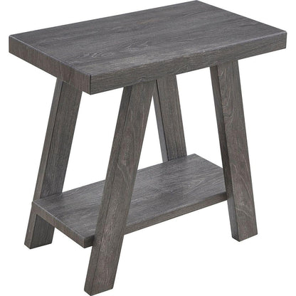 Athens Contemporary Wood Shelf Side Table in Gray Finish