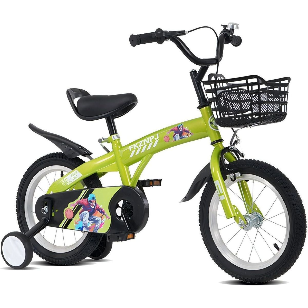16 inch sporty kids bike with training wheels and stand Adjustable saddle Suitable for boys and girls aged 4-8 years tall Height 41-46 inches Available in a variety of colors