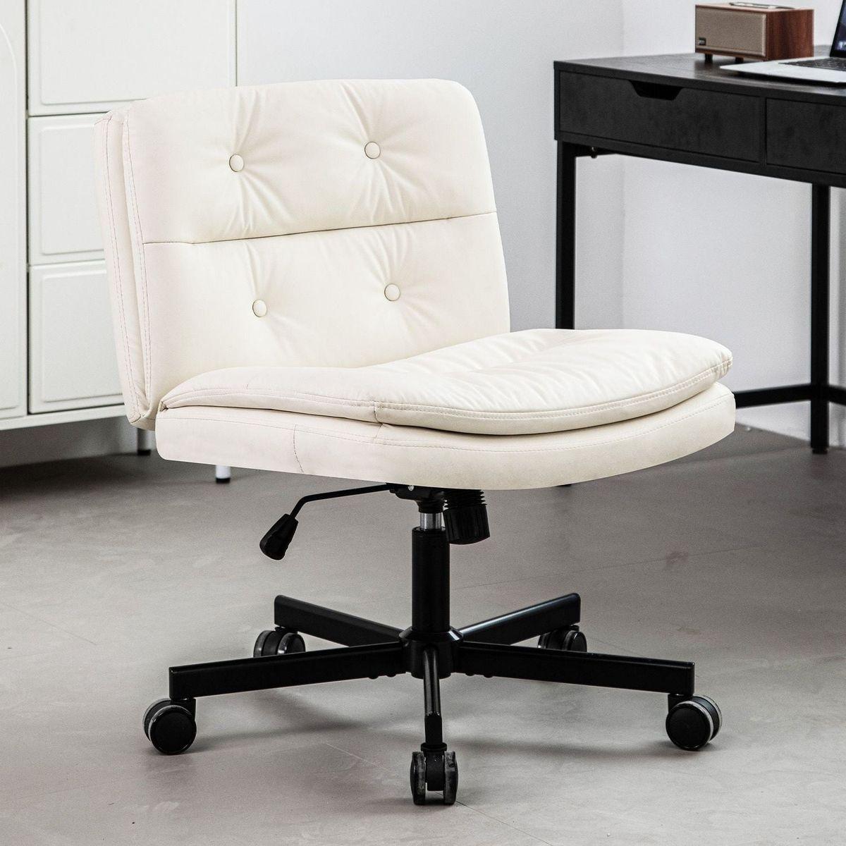 Large Size Swivel Home Office Desk Chair Armless Office Room Chair