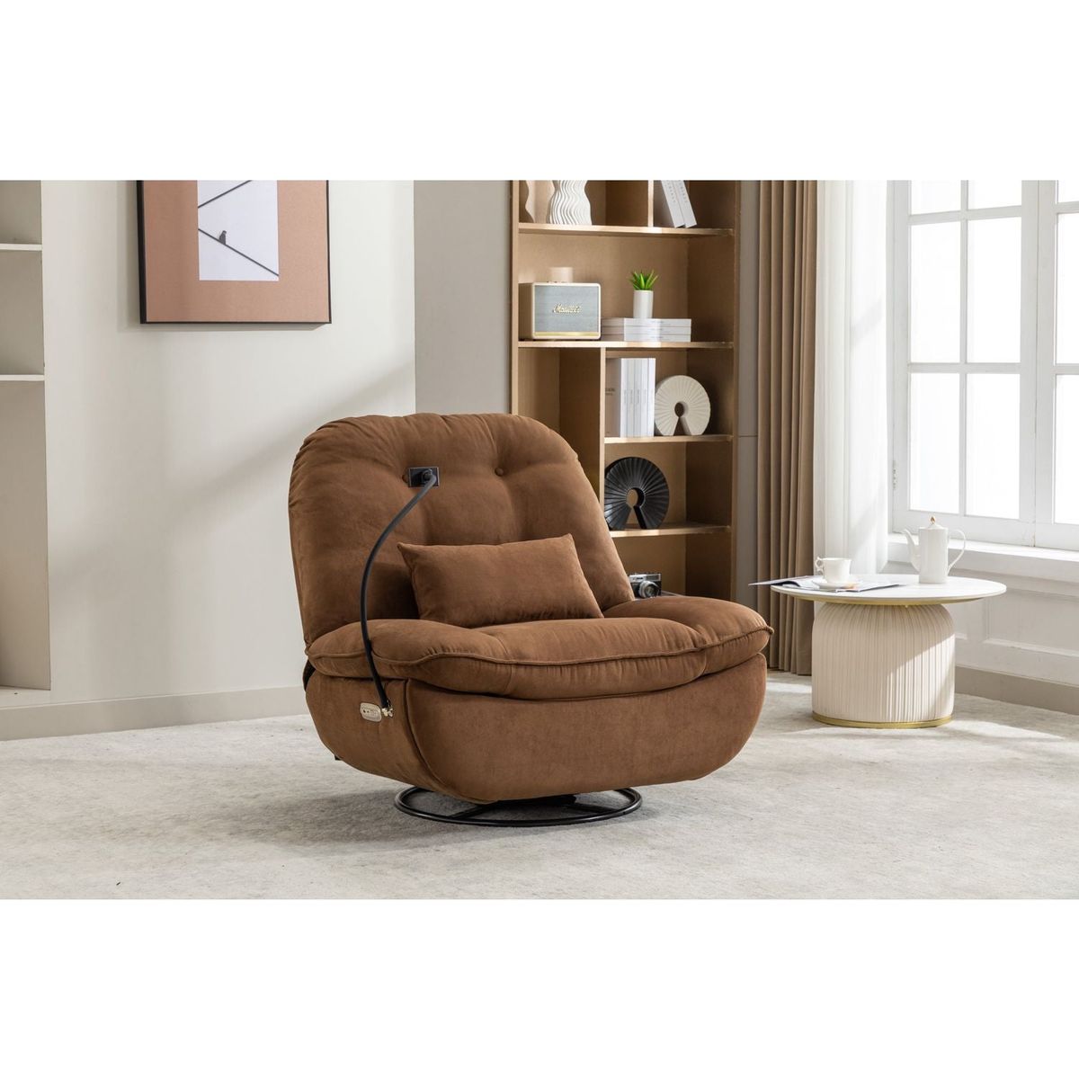 Power Recliner Swivel Glider USB Charger With Bluetooth Music Player Different Function Sleep Working Game and Leisure Model Grey