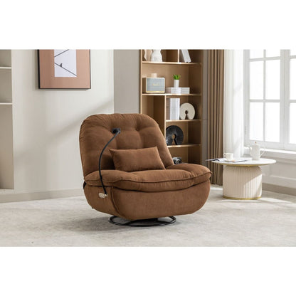 Power Recliner Swivel Glider USB Charger With Bluetooth Music Player Different Function Sleep Working Game and Leisure Model Grey