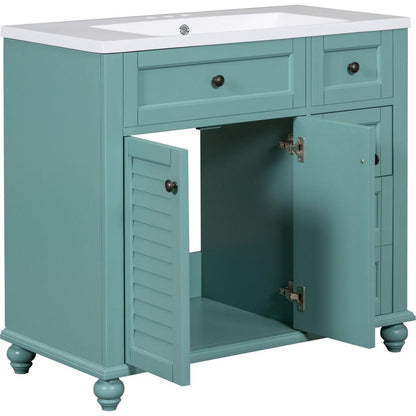 36" Bathroom Vanity with Undermount Sink,Free Standing Vanity Set with 2 Drawers& Soft Closing Doors,Solid Wood Frame Bathroom Storage Cabinet