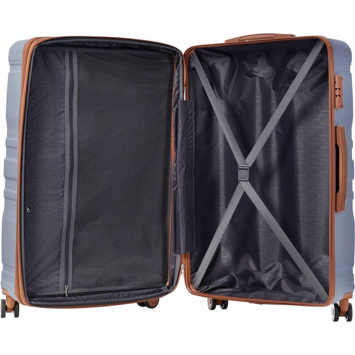 Luggage Sets New Model Expandable ABS Hardshell 3pcs Clearance Luggage Hardside Lightweight Durable Suitcase sets Spinner Wheels Suitcase with TSA Lock 20"24"28"(blue and brown)