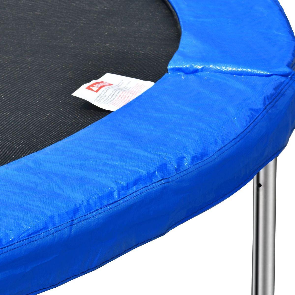 14FT Trampoline for Adults & Kids with Basketball Hoop, Outdoor Trampolines w/Ladder and Safety Enclosure Net for Kids and Adults,Double-side Color cover