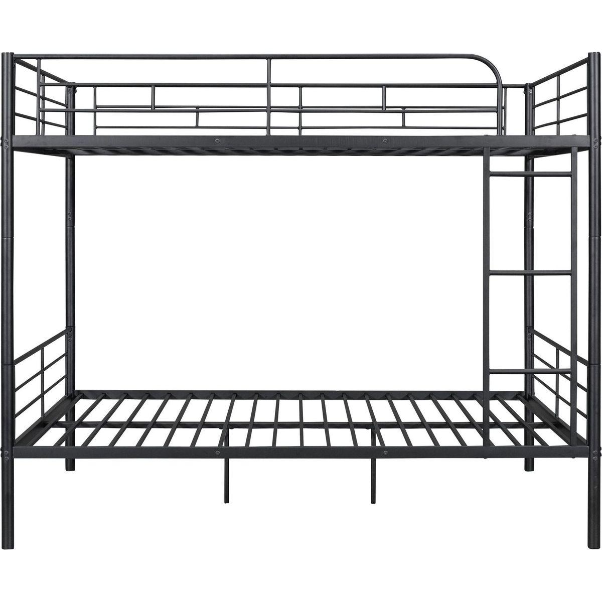 Full Over Full Metal Bunk Bed, Black