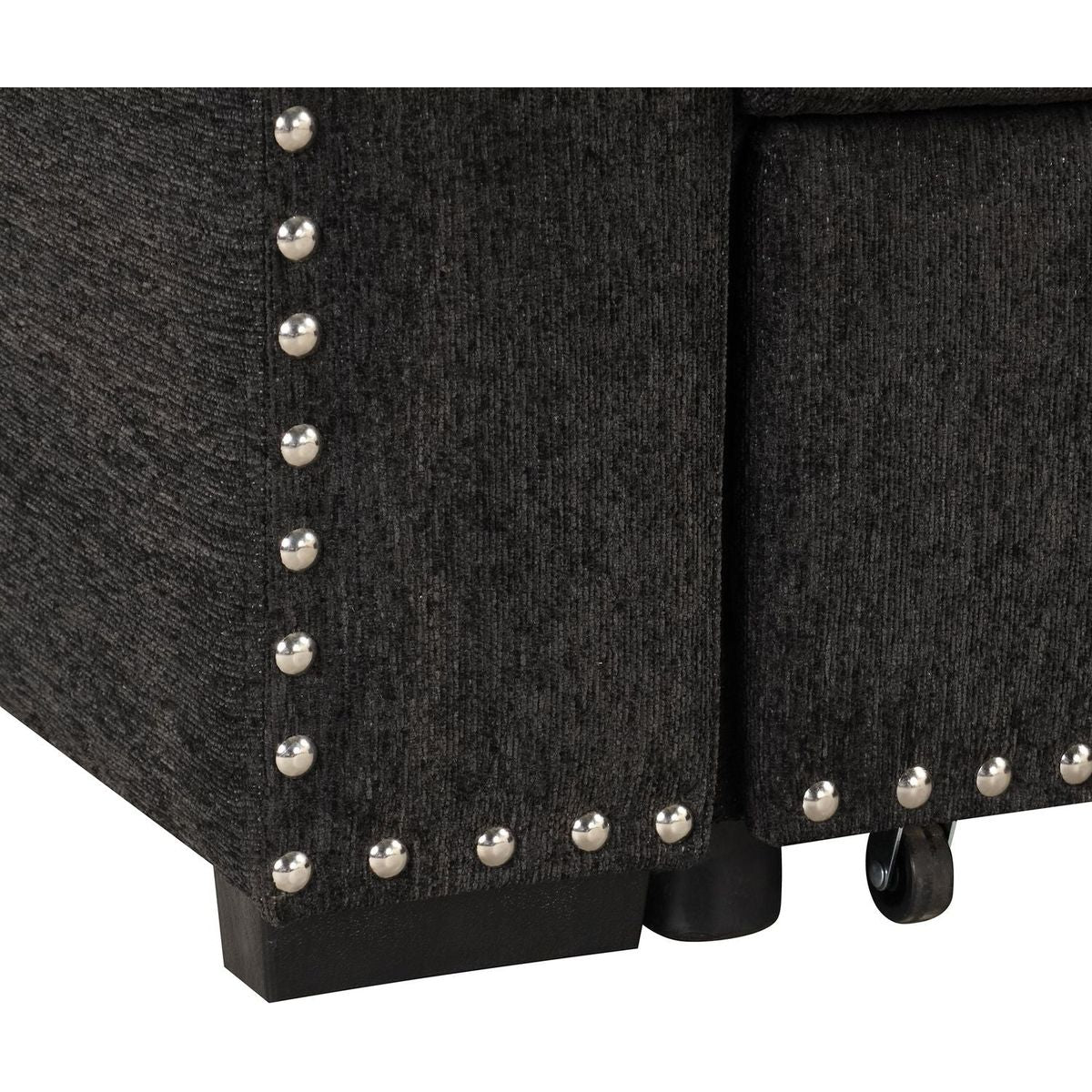 83.8" Reversible Sectional Pull-Out Sofa Bed L-Shaped Corner Sofa Couch with Storage Chaise, USB Ports, Power Sockets, Cup Holder for Living Room, Bedroom, Study, Black
