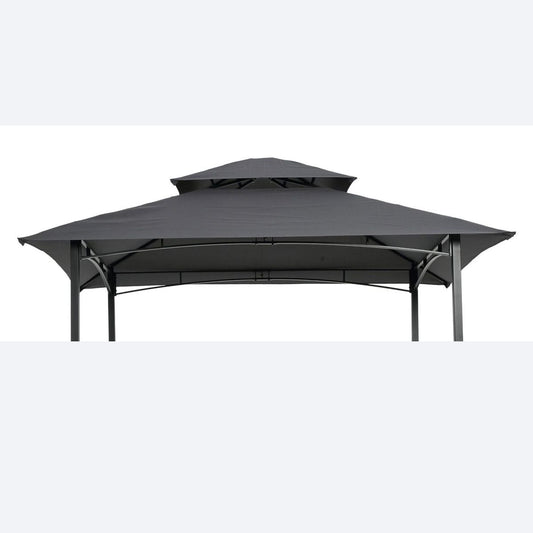 8x5Ft Grill Gazebo Replacement Canopy,Double Tiered BBQ Tent Roof Top Cover - Streamdale Furniture