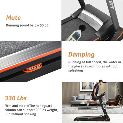 Folding Electric 3.5HP Treadmill With Incline Medium Running Machine Motorised LCD Gym 330lbs Folding Treadmill Electric Motorized Power 14.8KM/H Running Fitness Machine Gym