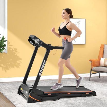 Folding Electric 3.5HP Treadmill With Incline Medium Running Machine Motorised LCD Gym 330lbs Folding Treadmill Electric Motorized Power 14.8KM/H Running Fitness Machine Gym