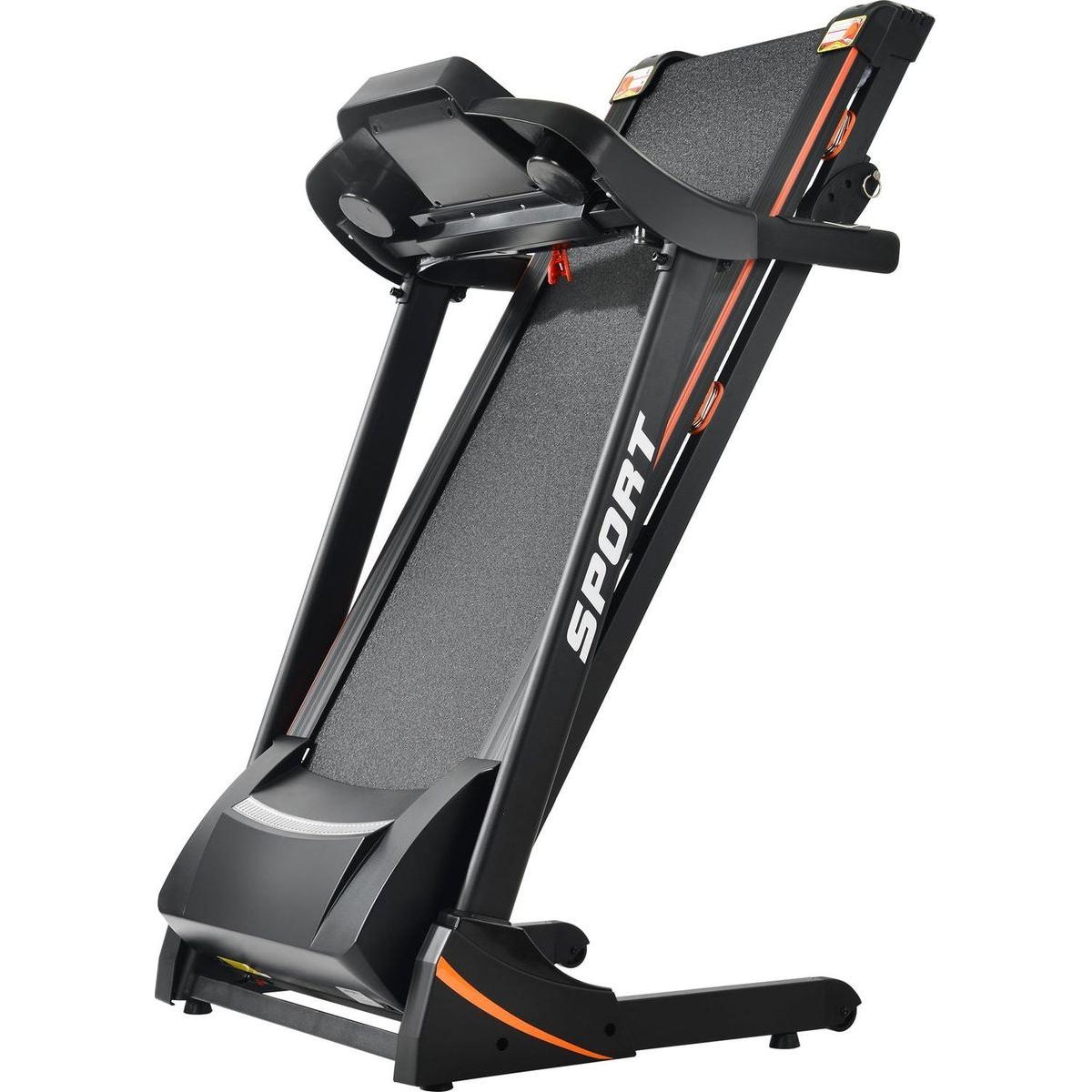 Folding Electric 3.5HP Treadmill With Incline Medium Running Machine Motorised LCD Gym 330lbs Folding Treadmill Electric Motorized Power 14.8KM/H Running Fitness Machine Gym