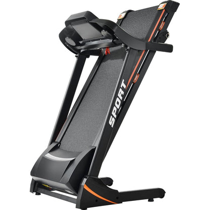 Folding Electric 3.5HP Treadmill With Incline Medium Running Machine Motorised LCD Gym 330lbs Folding Treadmill Electric Motorized Power 14.8KM/H Running Fitness Machine Gym