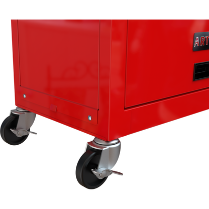 High Capacity Rolling Tool Chest with Wheels and Drawers, 8-Drawer Tool Storage Cabinet--RED